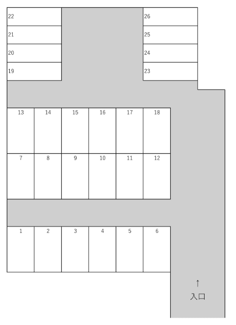 富田月極駐車場(プレシャスパーキング富田3丁目)の駐車配置図