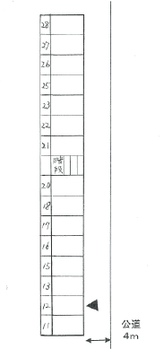 田邉第３駐車場の駐車配置図