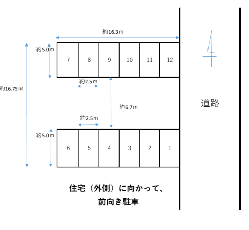 南矢幅第６地割駐車場の駐車配置図