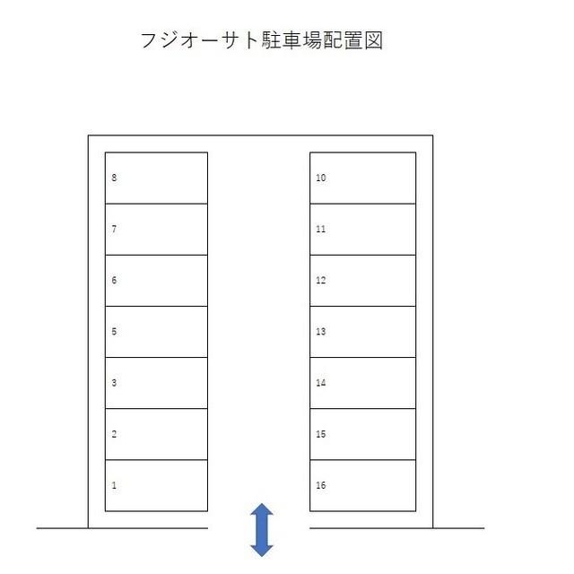 フジオーサト駐車場の駐車配置図
