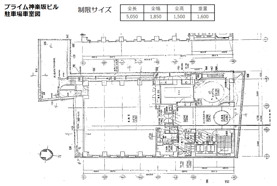 DOPARK　プライム神楽坂ビルの駐車配置図