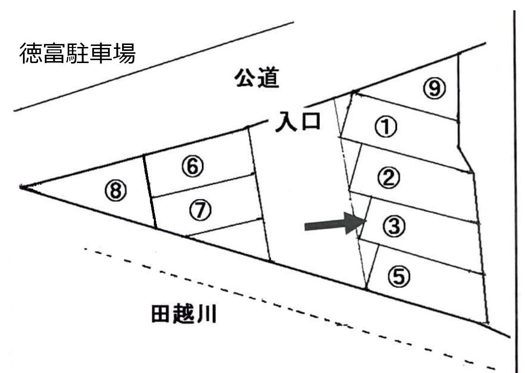徳富駐車場の駐車配置図