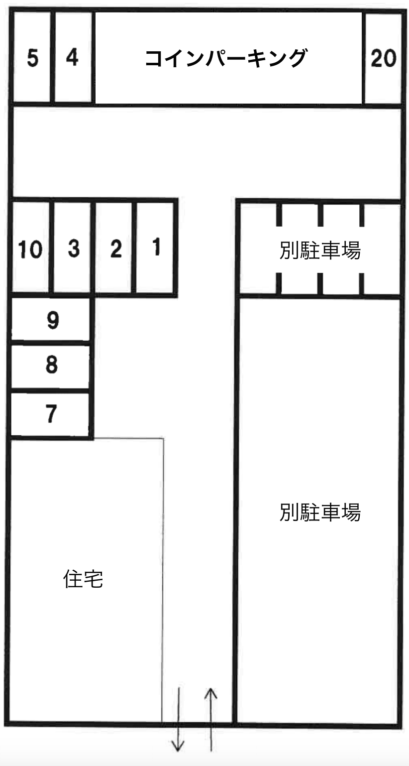 第２キタハラパーキングの駐車配置図