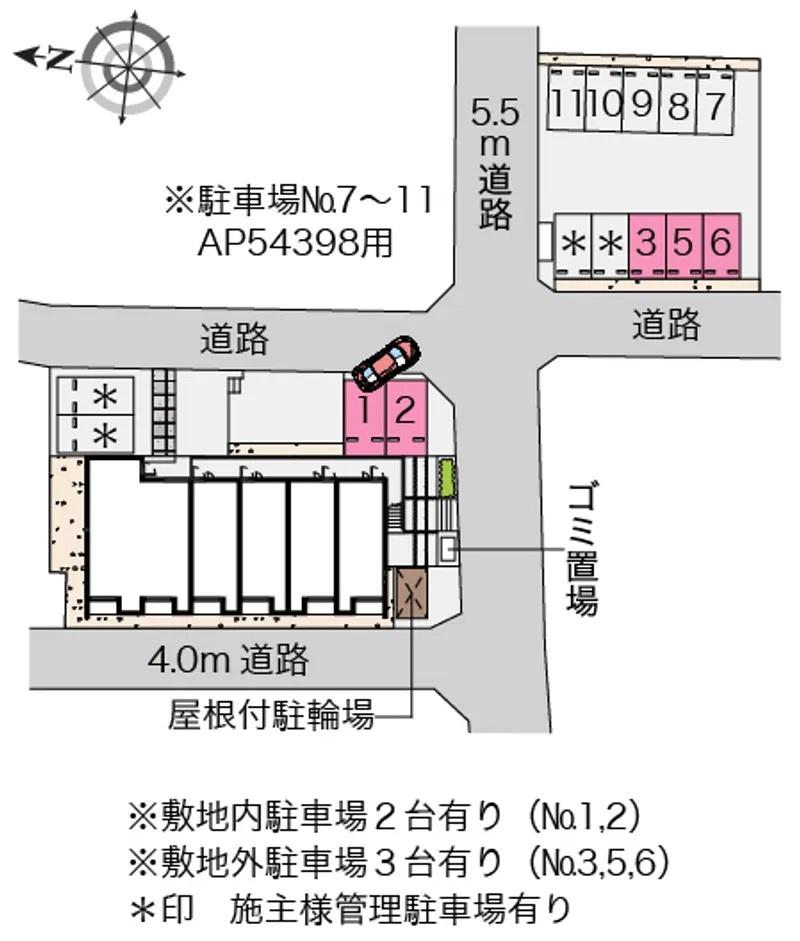 クレイノレインボー上竹Ⅱ(55724) 敷地外駐車場の駐車配置図