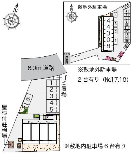 ギークニシムイ(46044)　敷地外駐車場の駐車配置図