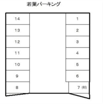 若葉パーキングの駐車配置図
