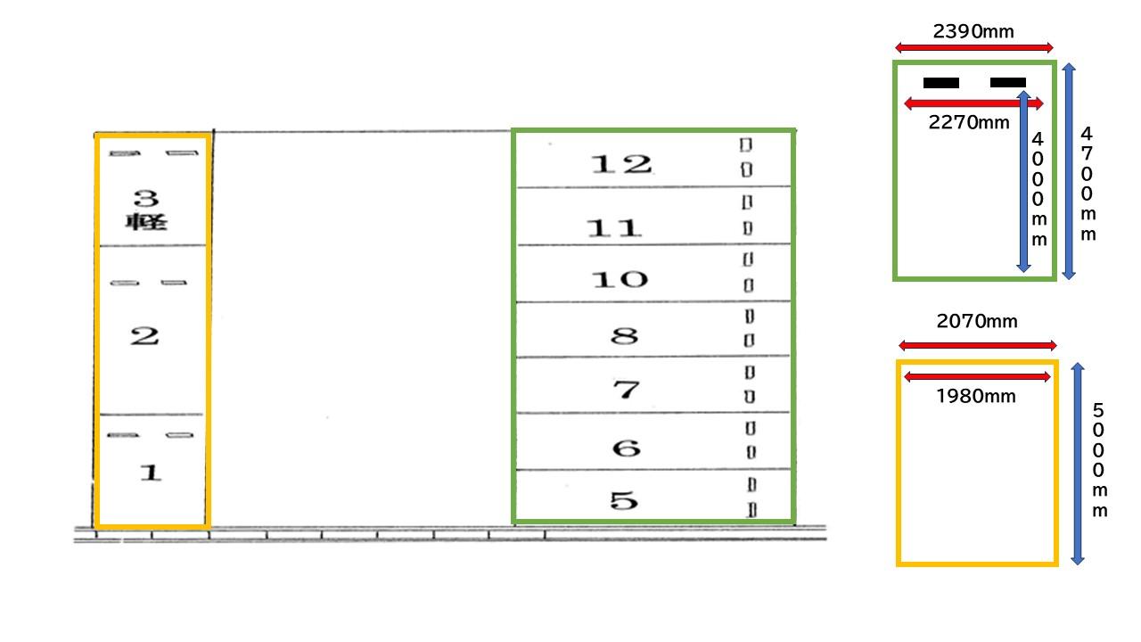 有松パーキングの駐車配置図