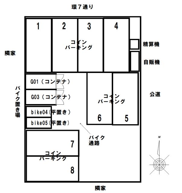 ミノラスパーキング大森西２丁目の駐車配置図
