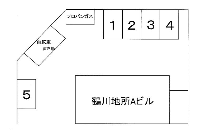 鶴川地所Ａビル駐車場の駐車配置図