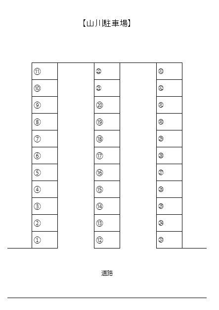 山川　駐車場 の駐車配置図