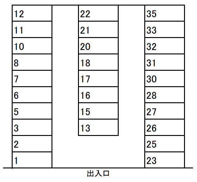 パーキングあけぼのⅡの駐車配置図
