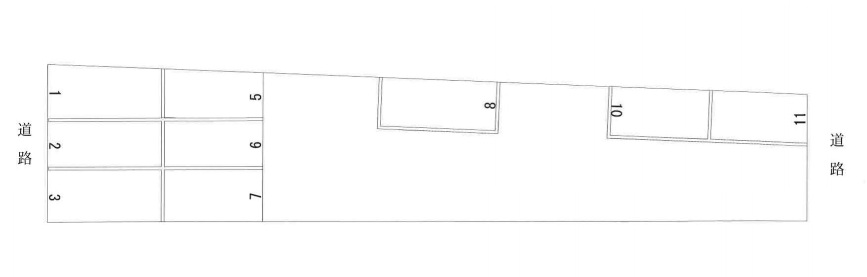 中大口月極駐車場の駐車配置図