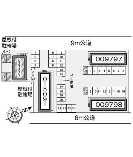 グラスヒル平潟Ｄ(37837)　敷地外駐車場の駐車配置図