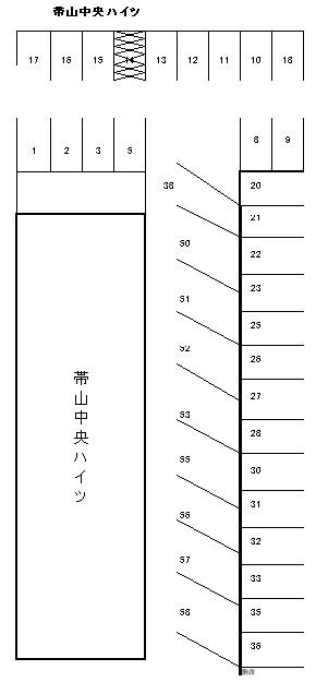 帯山中央ハイツ駐車場の駐車配置図