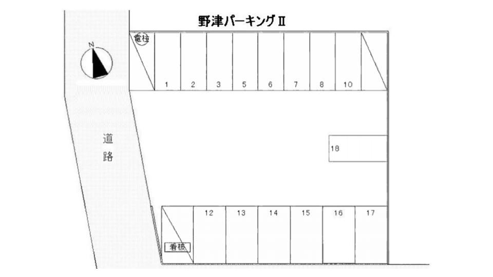野津パーキングⅡの駐車配置図