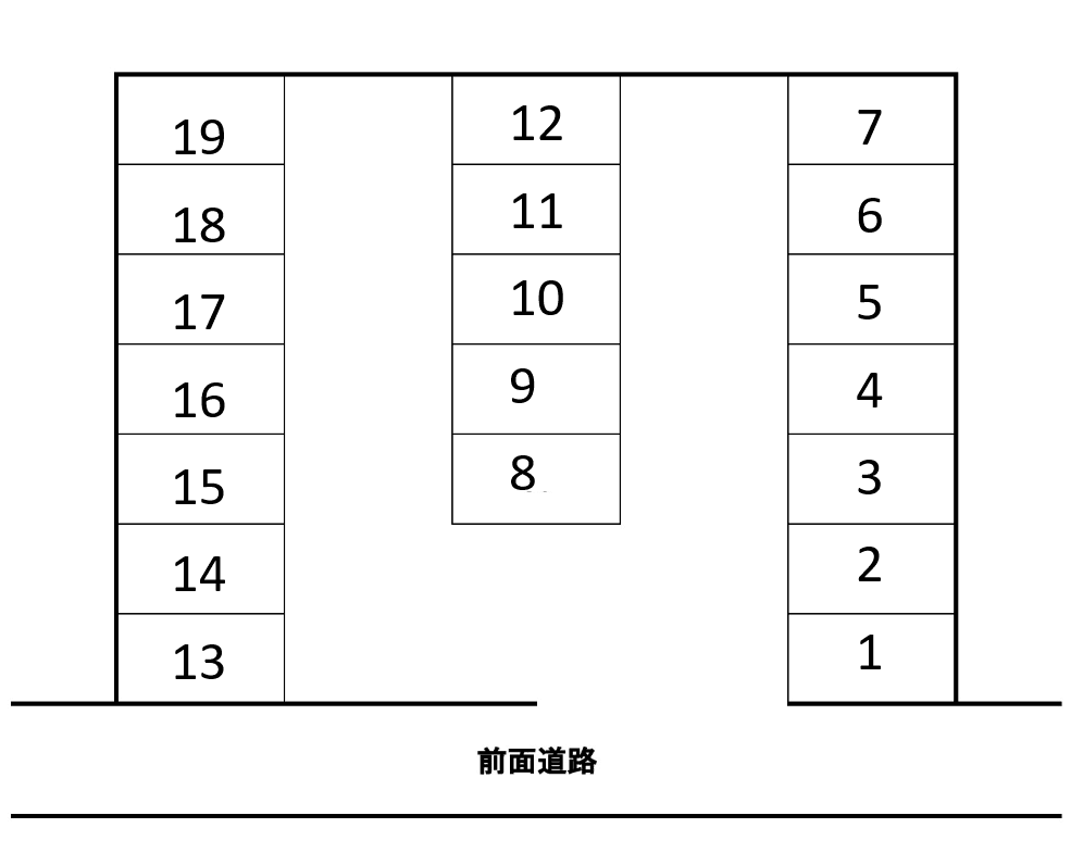 シモダＬ＆Ｃガレージの駐車配置図