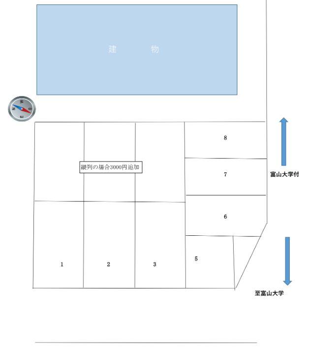 五福2区高崎月極駐車場の駐車配置図
