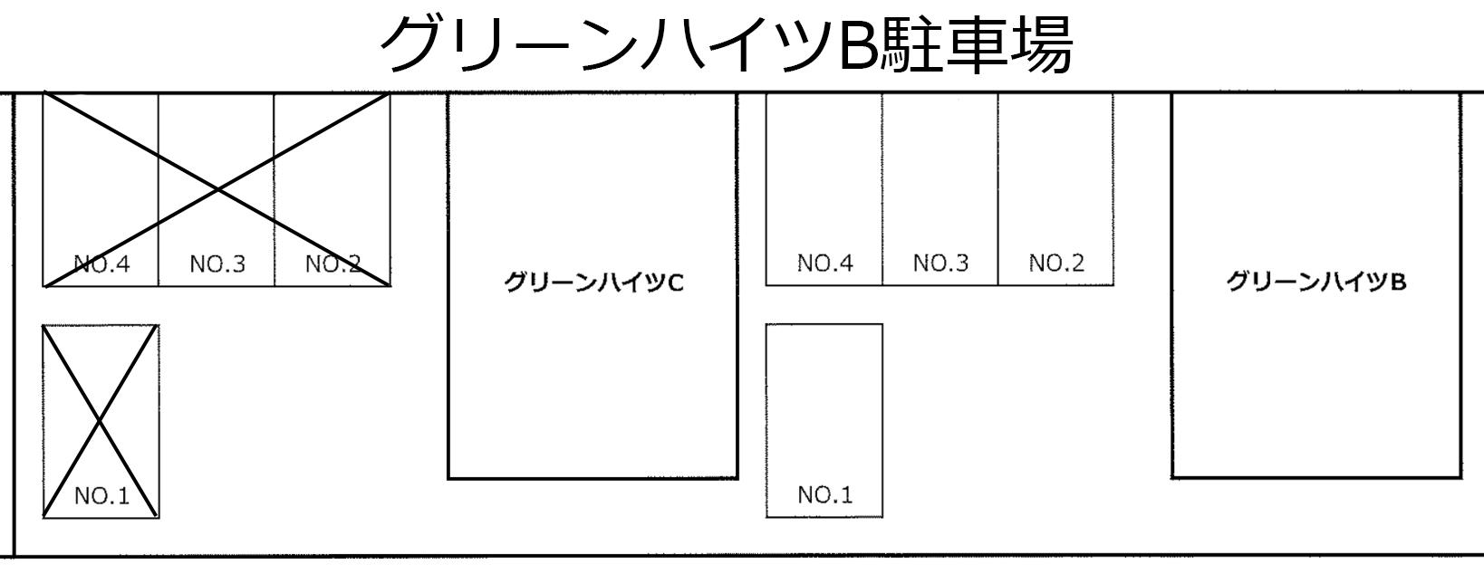 グリーンハイツB駐車場（入居者様専用）の駐車配置図