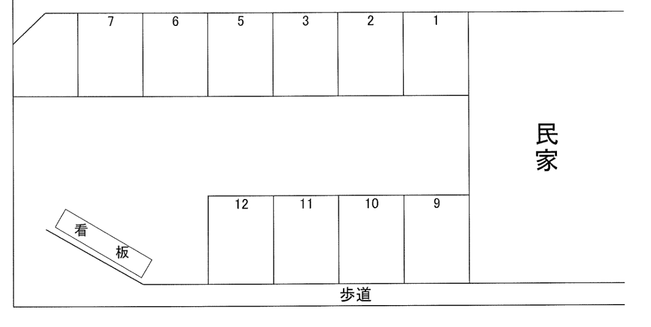 高野関山第一駐車場の駐車配置図