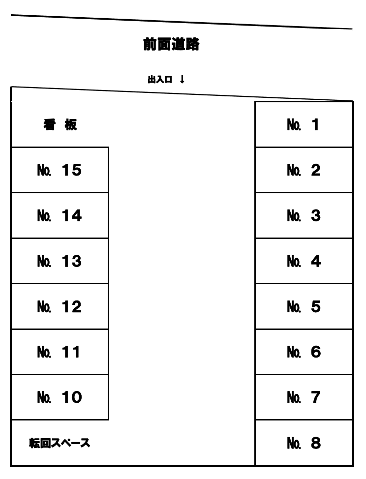 横山台１丁目小泉駐車場の駐車配置図