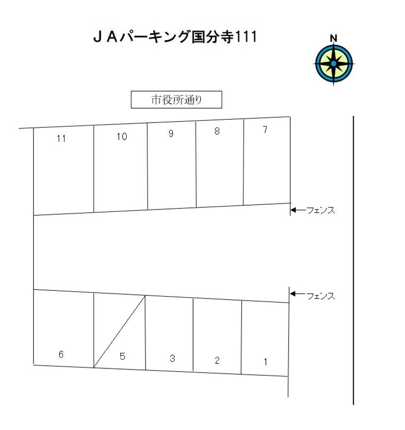 ＪＡパーキング国分寺111の駐車配置図