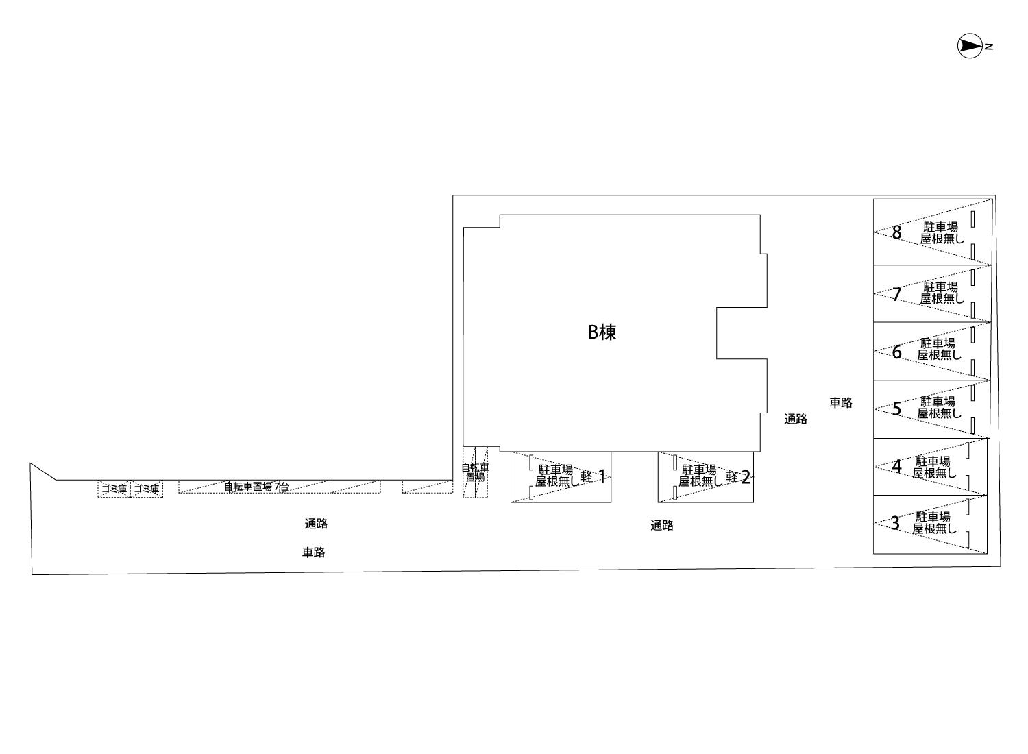 CB宇美ｽｸｴｱの駐車配置図