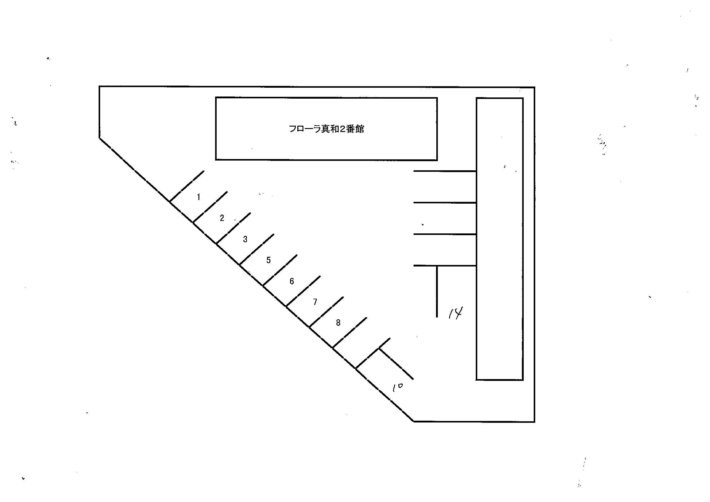 フローラ真和２番館駐車場の駐車配置図