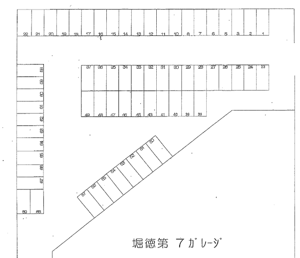 第７堀徳ガレージの駐車配置図