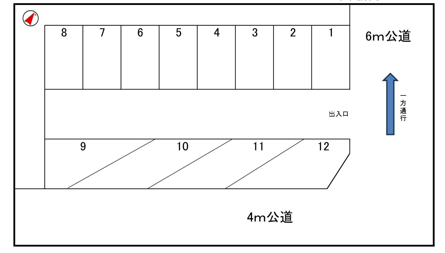 台町84駐車場の駐車配置図