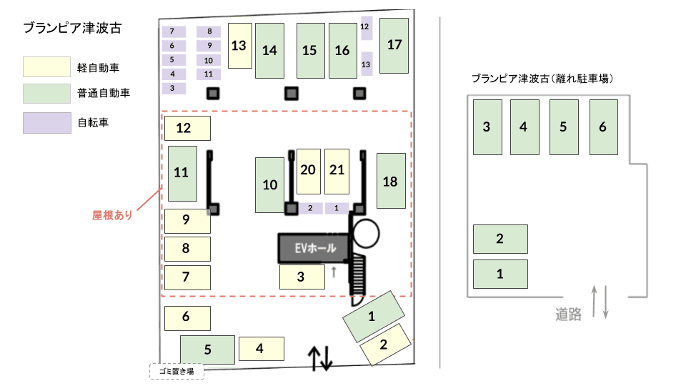 ブランピア津波古の駐車配置図