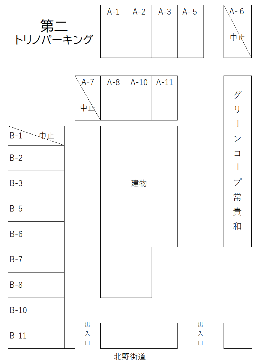 第二トリノパーキングの駐車配置図
