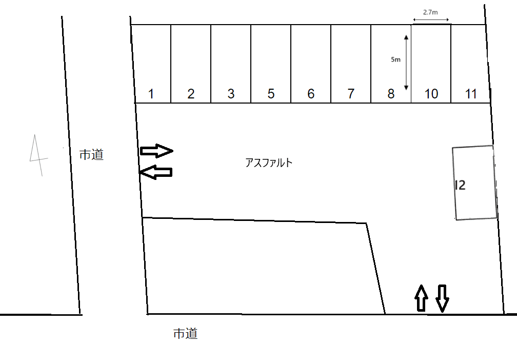 岩倉-402の駐車配置図
