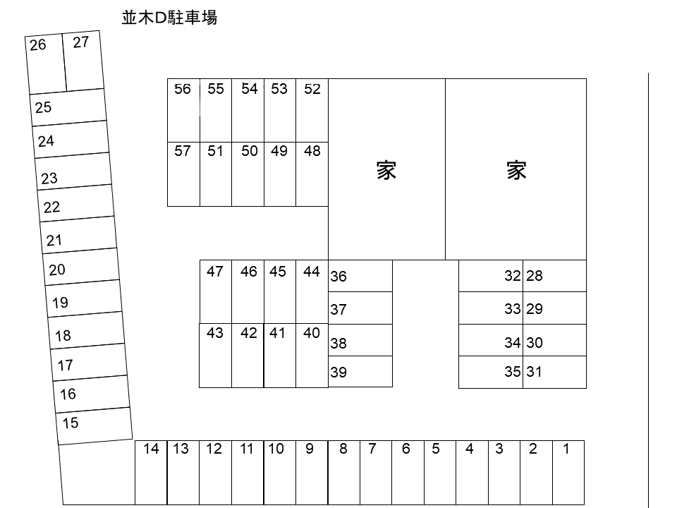 並木駐車場（Ｄ）の駐車配置図