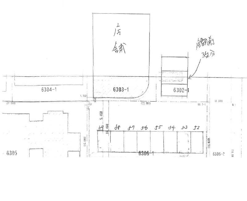 マルショウ15ビル南店舗用の駐車配置図