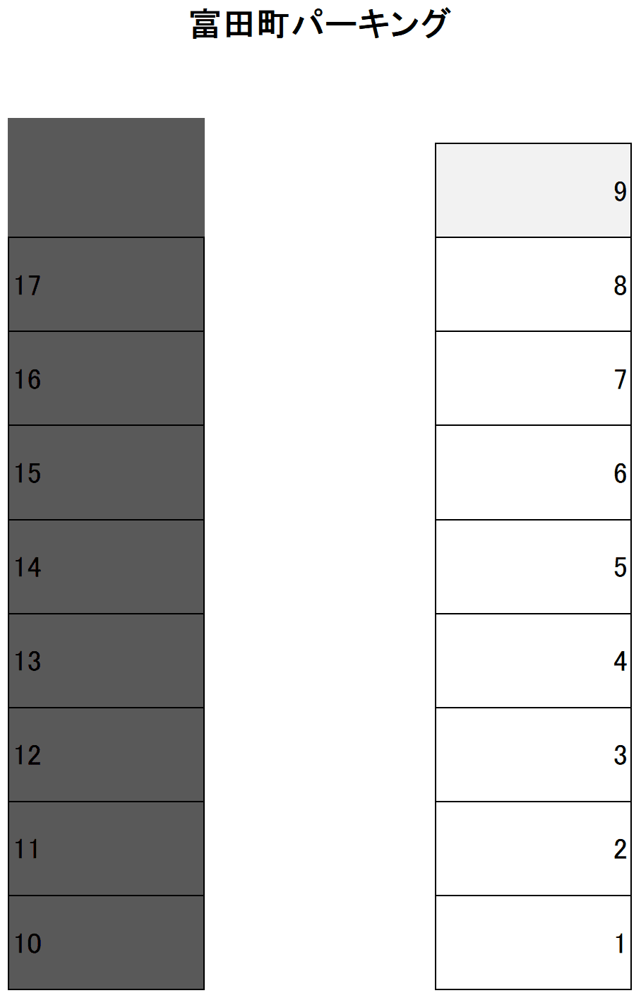 富田町パーキングの駐車配置図