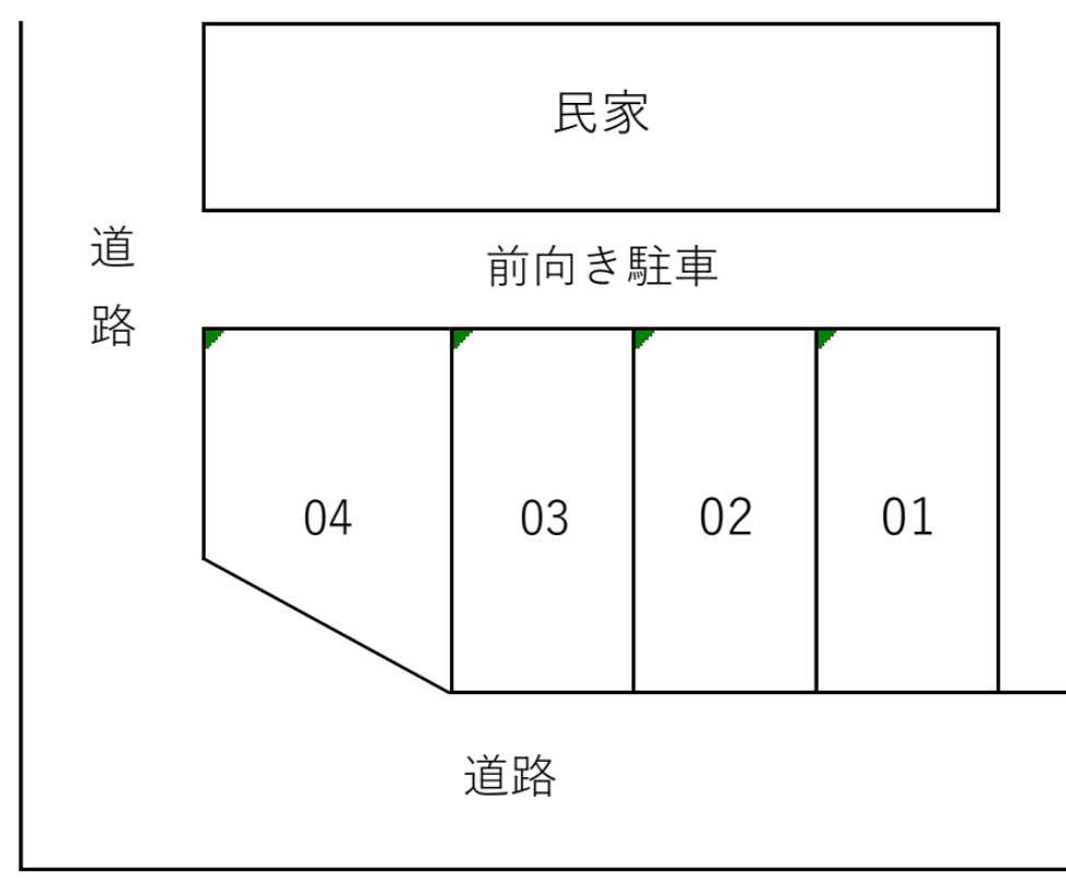 鰭ヶ崎Ａ駐車場の駐車配置図