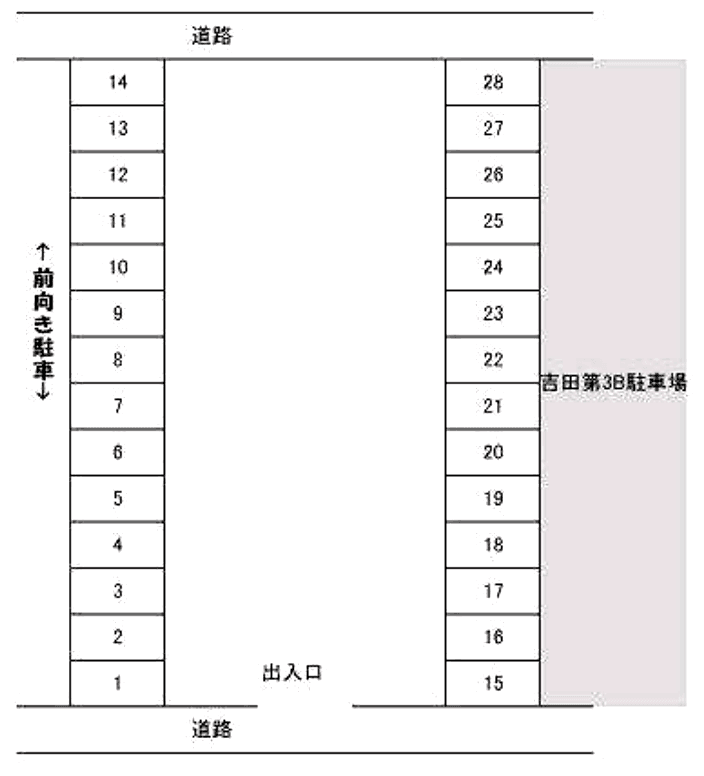 吉田第３駐車場の駐車配置図