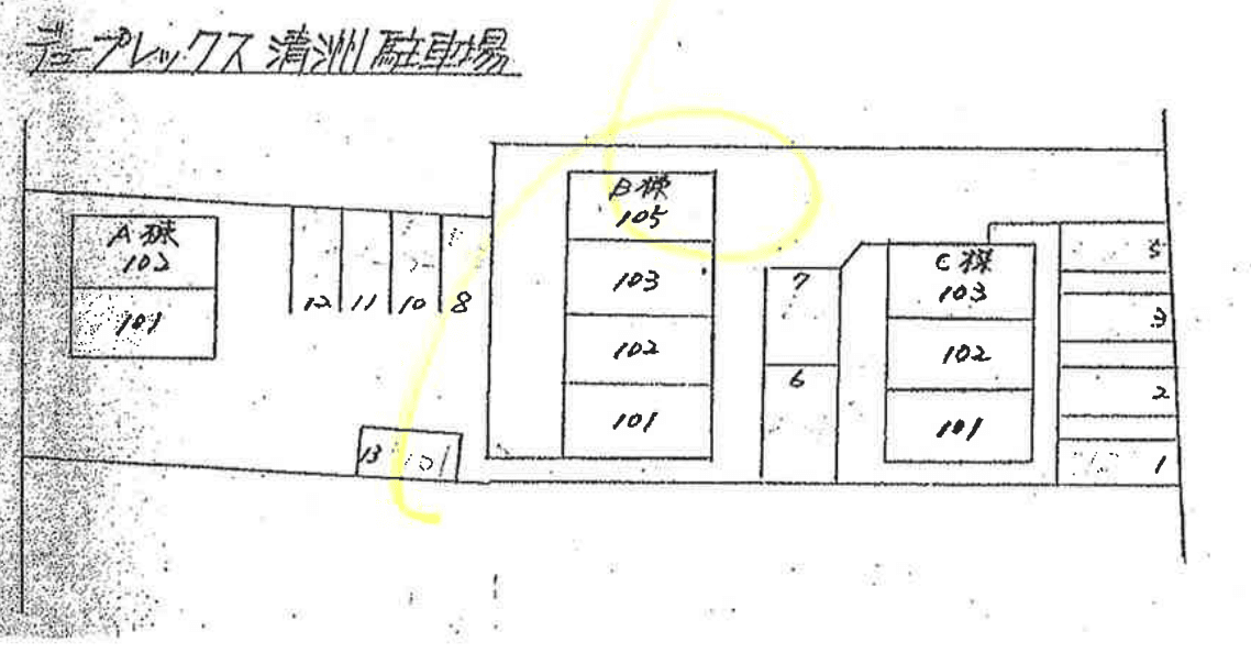 ＤＵＰＬＥＸ 清洲Ａの駐車配置図