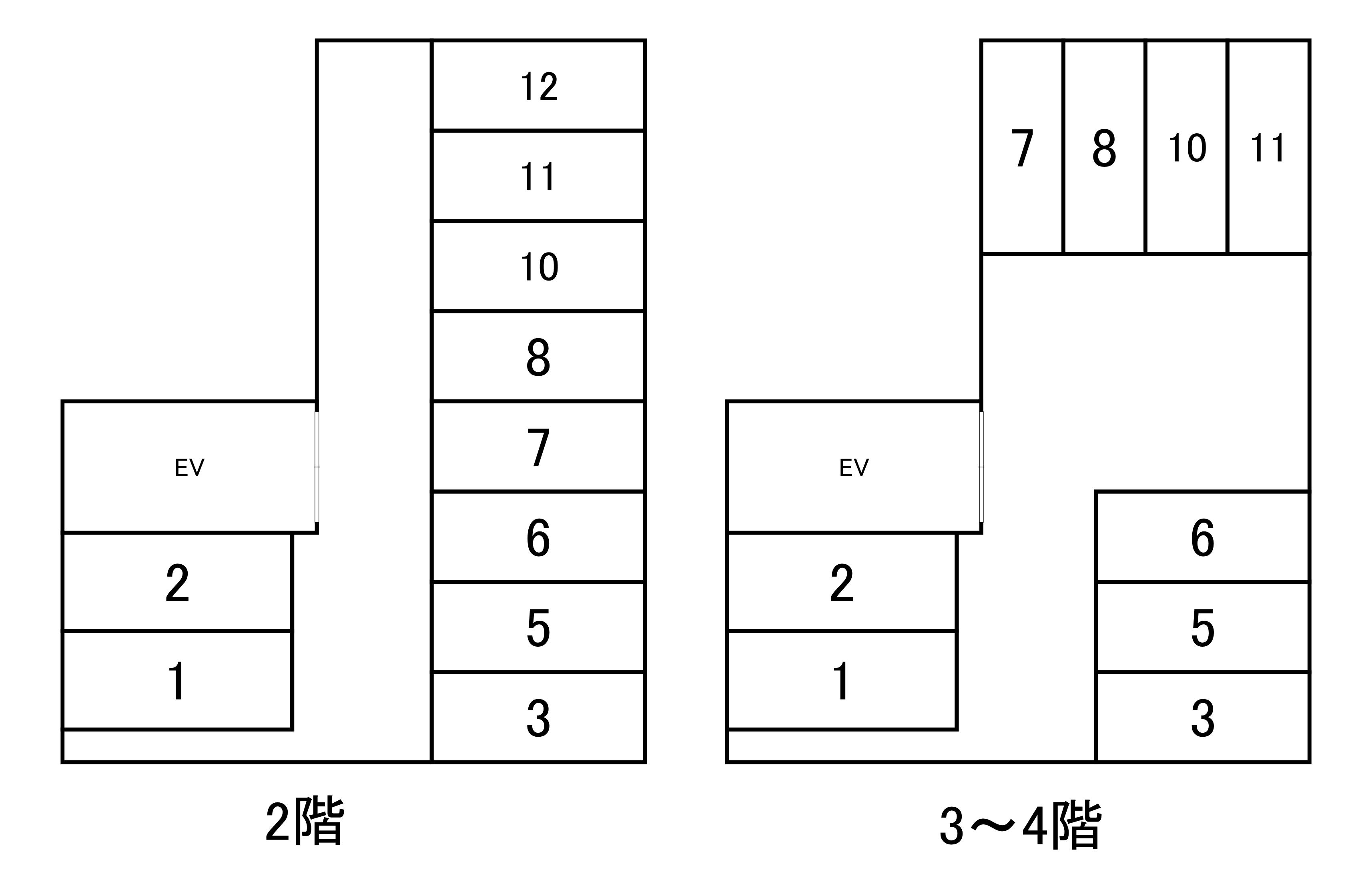 西院東今田町立体駐車場の駐車配置図