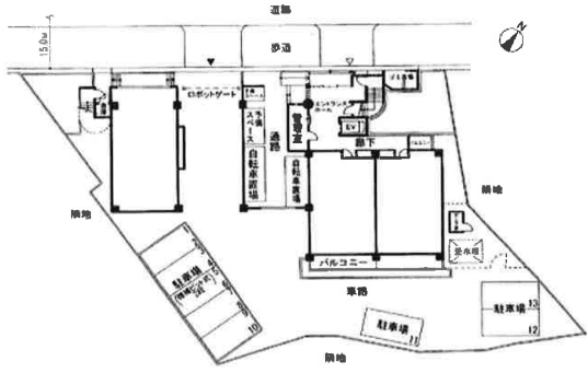 ツバイト東住吉の駐車配置図