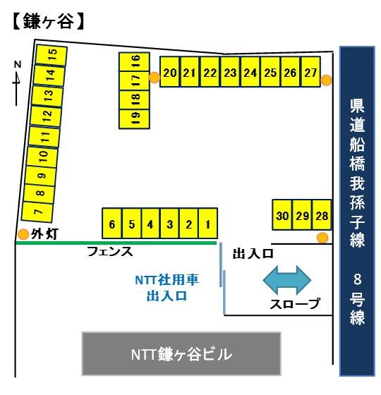 鎌ヶ谷駐車場の駐車配置図