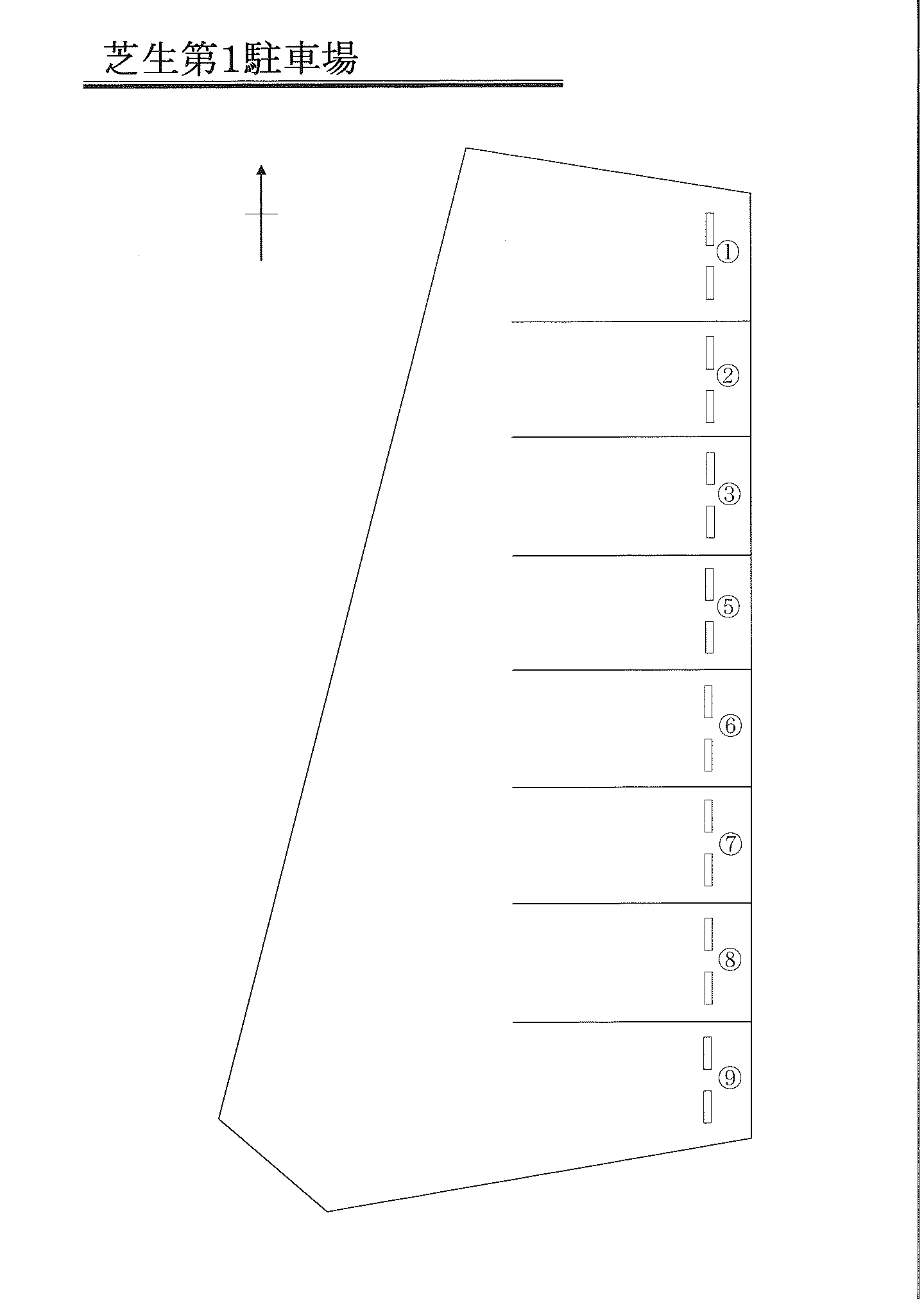 芝生第1駐車場の駐車配置図