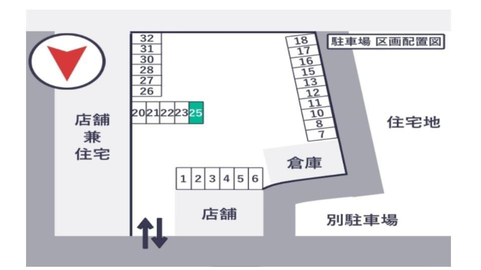 山口モータープールの駐車配置図