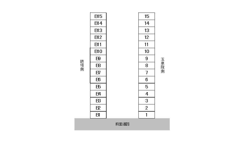 大堀1丁目平野駐車場の駐車配置図