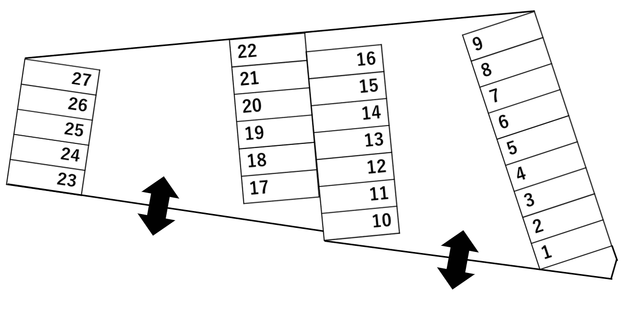 茄子作3丁目第一駐車場の駐車配置図