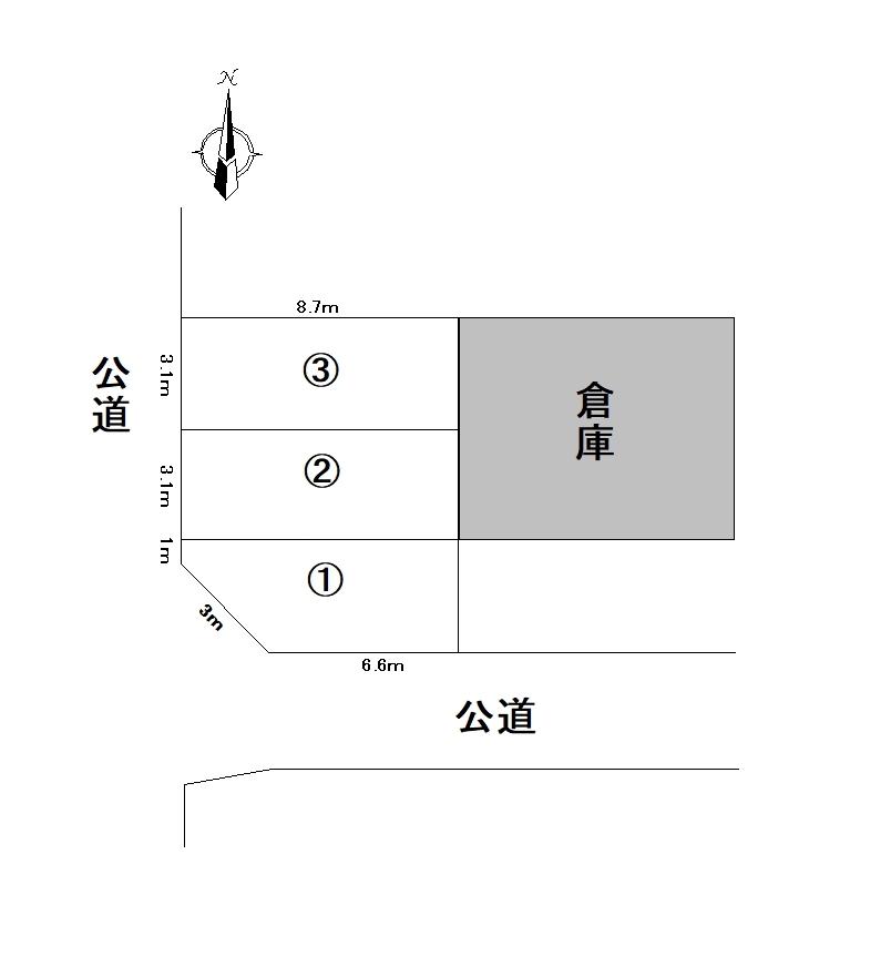内田西伊興駐車場の駐車配置図