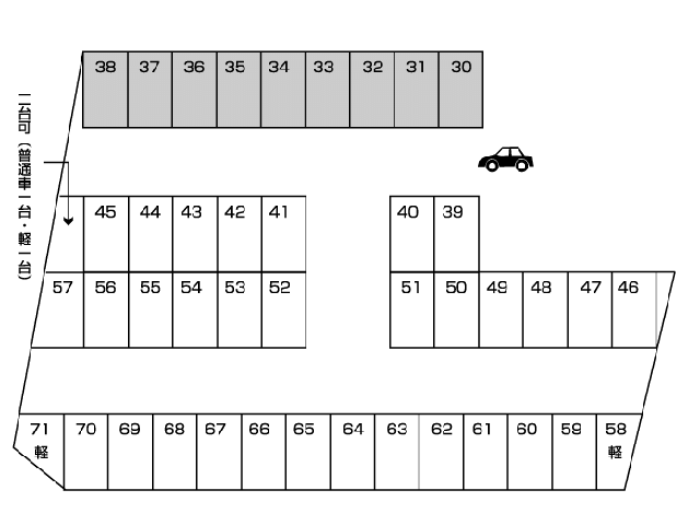 戸田第２駐車場の駐車配置図
