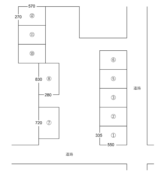 本庄町３丁目駐車場の駐車配置図
