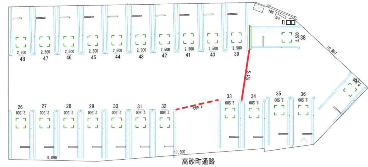 ザ・パーク住之江町の駐車配置図