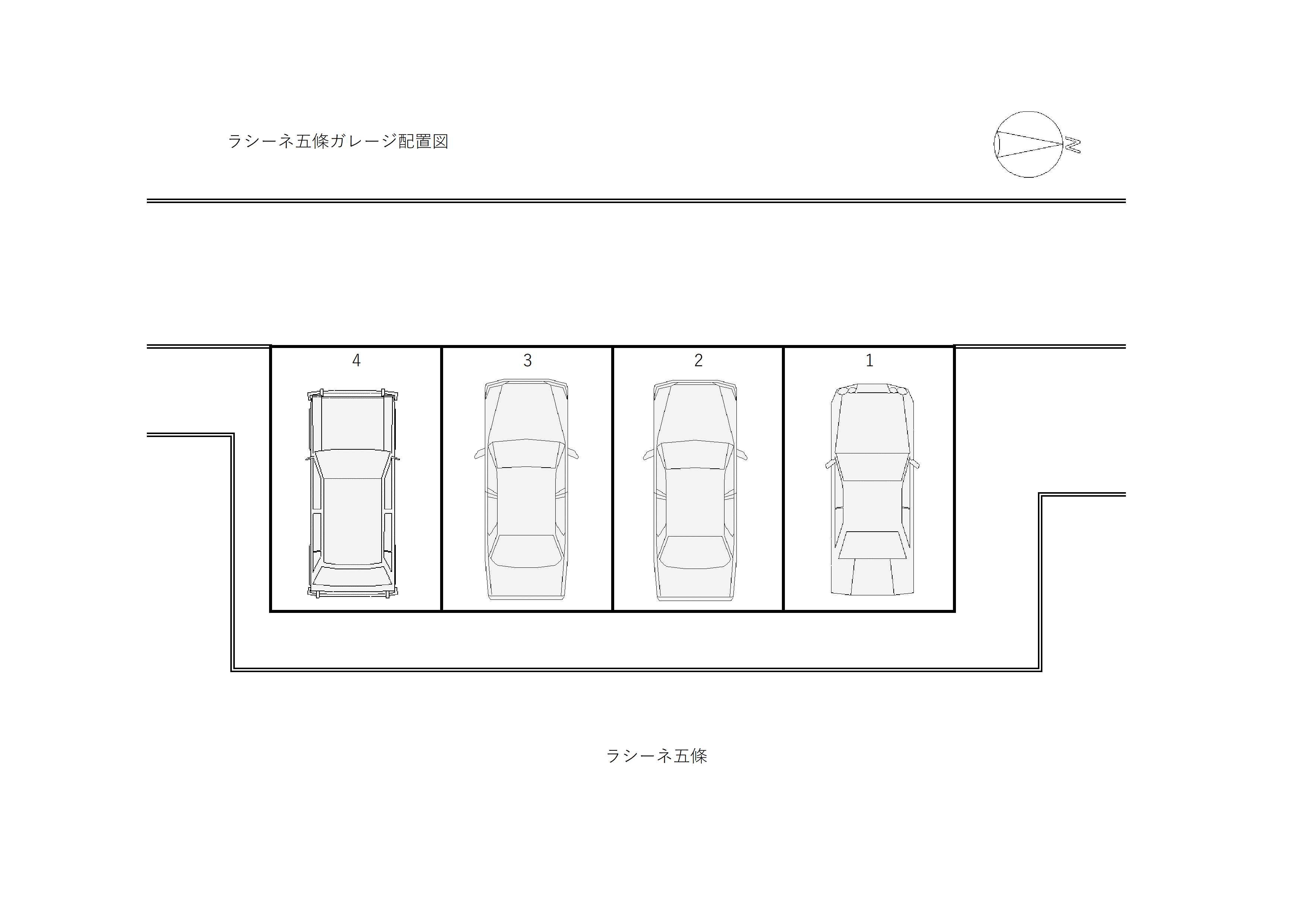 ラシーネ五條の駐車配置図